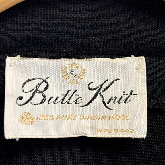 Vintage Butte Knit Womens 60s 70s Old Money Pure Virgin Wool Jacket Size M Mod - Picture 3 of 9